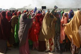 Somali women at protest in Mogadishu