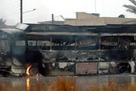 Iraq bus burnt ambush