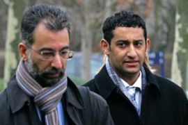Adel Yahya (R) and lawyer Imran Khan