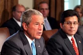 US President George W Bush and Attorney General Alberto Gonzales