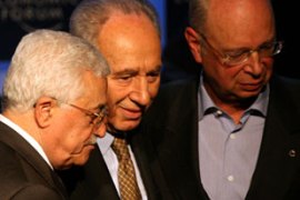 Shimon Peres Mahmoud Abbas Klaus Schwab at Davos