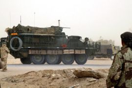 US armored Stryker vehicle near Najaf