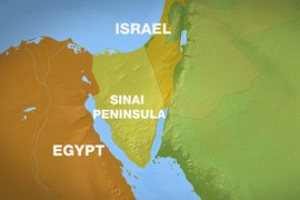 Map of Israel, Egypt