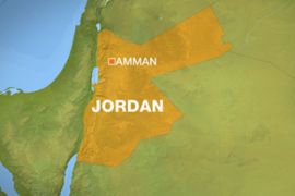 Map of Jordan showing Amman