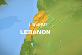 Map of Lebanon showing Beirut