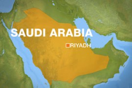 Map of Saudi Arabia showing Riyadh