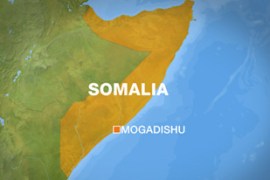 Map of Somalia showing Mogadishu