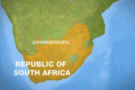 Map of South Africa showing Johannesburg