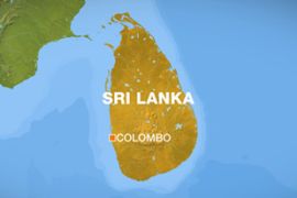 Map of Sri Lanka showing Colombo