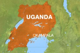 Map of Uganda showing Kampala