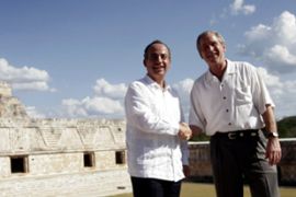 George Bush and Felipe Calderon