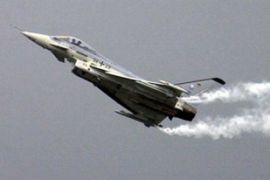 An German Eurofighter Typhoon combat jet during a flying display on Friday 28 July 2000