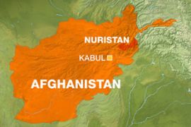 Map of Afghanistan showing Kabul and Nuristan