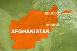 Map of Afghanistan showing Kabul and Kunduz