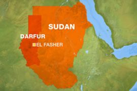 Map of Sudan showing Darfur and El Fasher