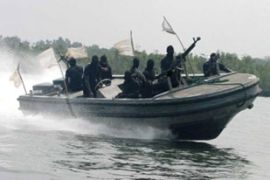 MEND troops patrol Niger detla Nigeria