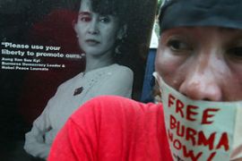 myanmar aung san suu kyi protest