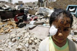 wounded girl in Baghdad Iraq