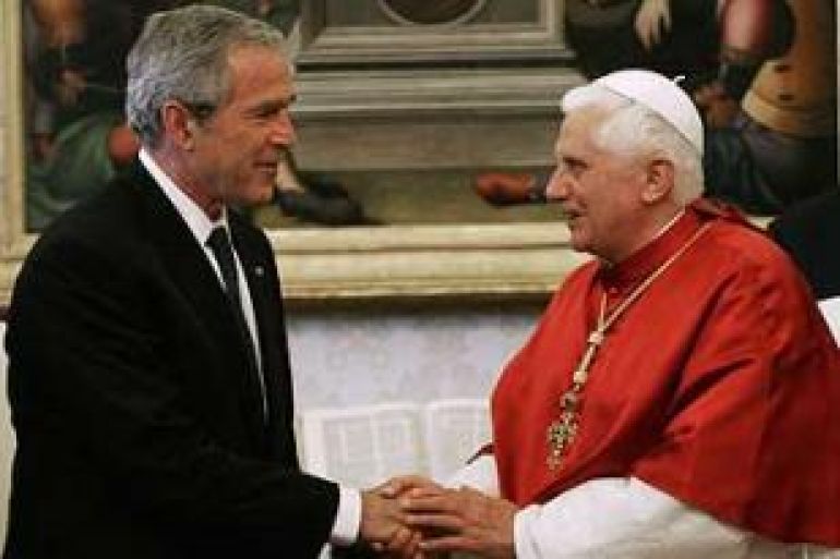 Pope President George Bush Vatican meeting