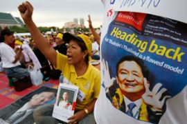 thai demonstrators Thaksin
