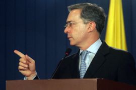 Colombian President Alvaro Uribe