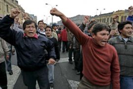 Peru school teachers protest