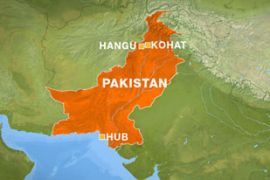 Pakistan map - 3 suicide bombs
