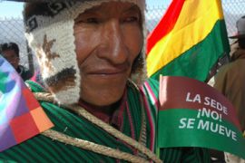 Bolivia protest at capital move march