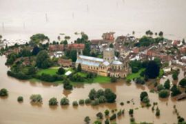 Tewkesbury flooded UK rains