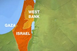 Gaza, Israel and West Bank map