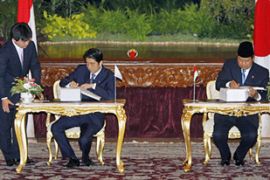 Shinzo Abe and Susilo Bambang Yudhoyono