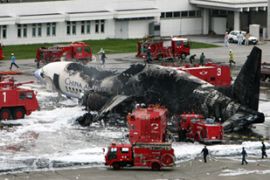 china airlines jetliner's charred remains