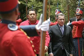 Alvaro Uribe and Hugo Chavez