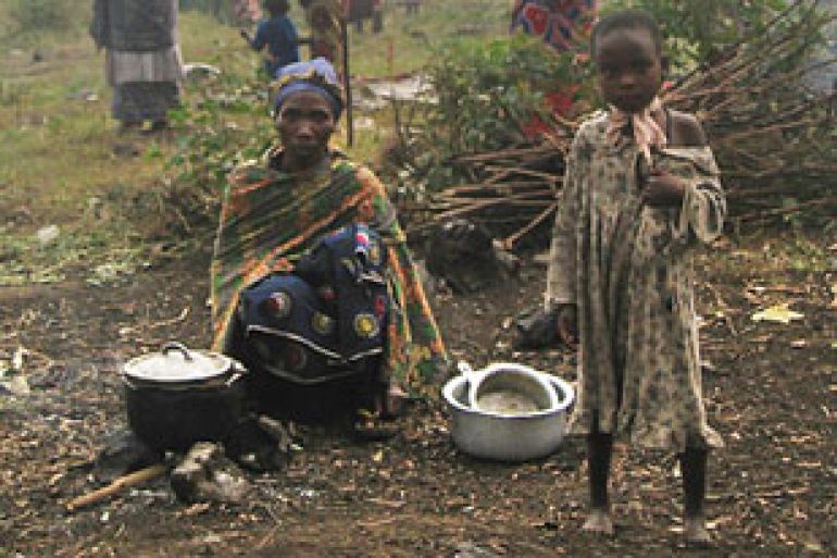 People displaced by fighting in eastern Congo