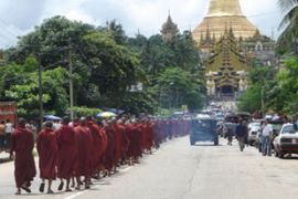 Monks march