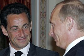 france president nicolas sarkozy, russia president vladimir putin