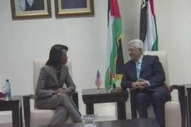 Condoleezza Rice and Mahmoud Abbas
