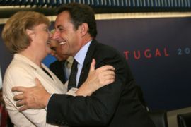 Sarkozy and Merkel at EU summit