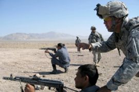 Afghanistan US soldiers training locals