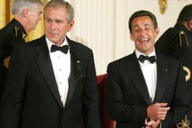 Bush and Sarkozy