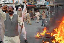 Pakistan protest Peshawar Musharraf Bhutto