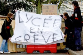 Hérouville-Saint-Clair, FRANCE : Students, protest,