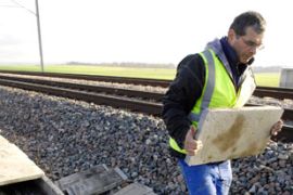 Vandalism on French train track
