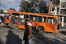 Bus destroyed in Algiers blast