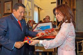 Chavez meets Kirchner
