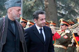 nicolas sarkozy french president hamid karzai afghanistan kabul