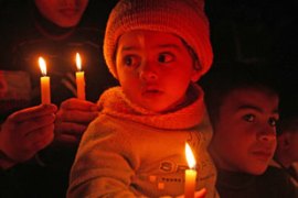 Hamas rally candle light