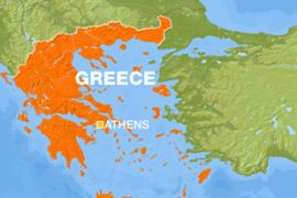 Map of Greece showing Athens
