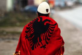 kosovo flag-wearer