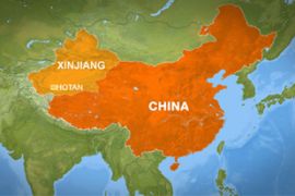 china map xinjiang hotan earthquake